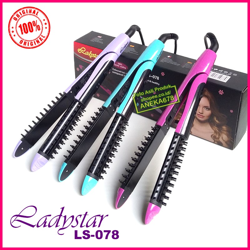 LADYSTAR LS 078 CATOKAN BLOW ALAT CATOK RAMBUT LURUS 2in1 2 In 1 KERITING WAVE SISIR