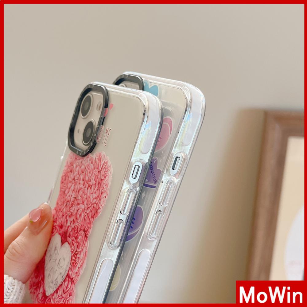 iPhone Case Silicone Soft Case Clear Case Thickened Shockproof Protection Camera Love Bear Cute Compatible For iPhone 11 iPhone 13 Pro Max iPhone 12 Pro Max iPhone 7 Plus iPhone xr