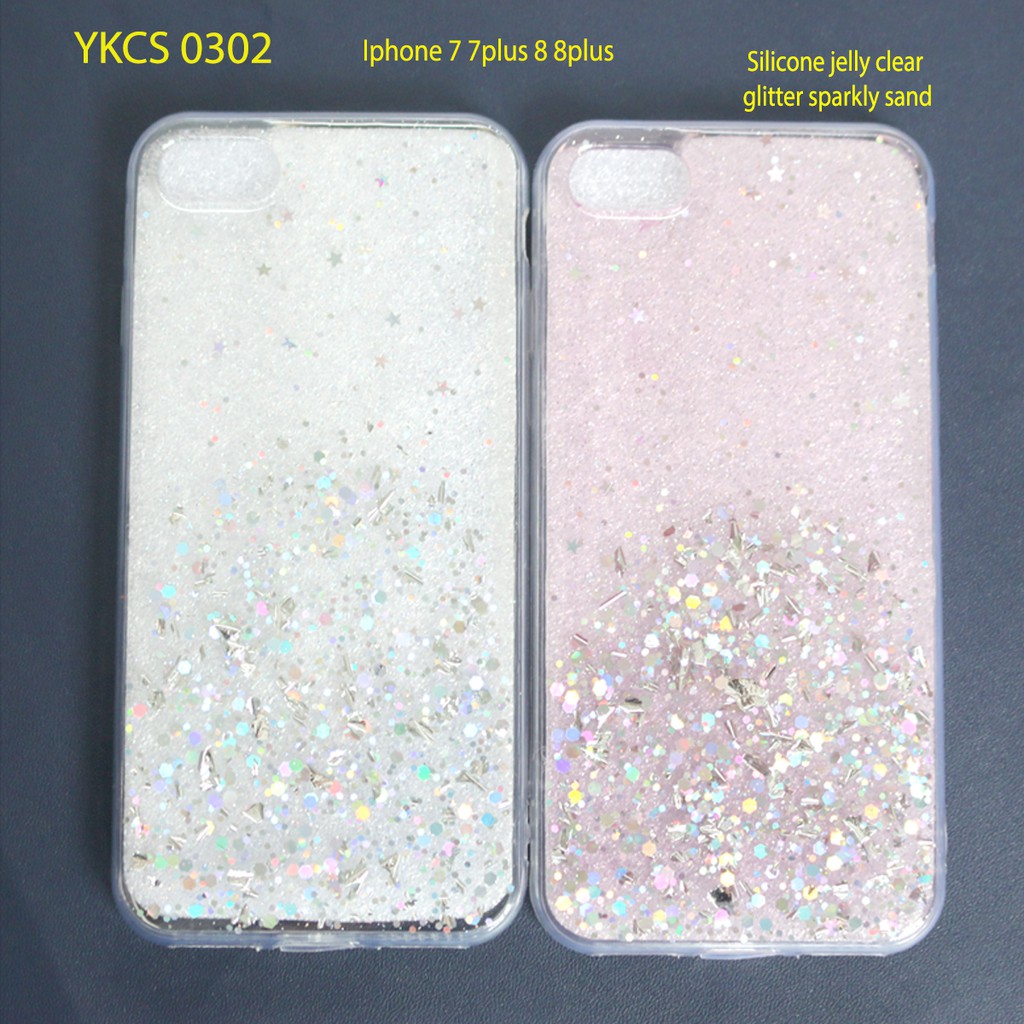 YKCS 0299  iphone 6 6plus 6+ iphone6 iphone6plus soft case clear fuse cover back HP bening pink glit