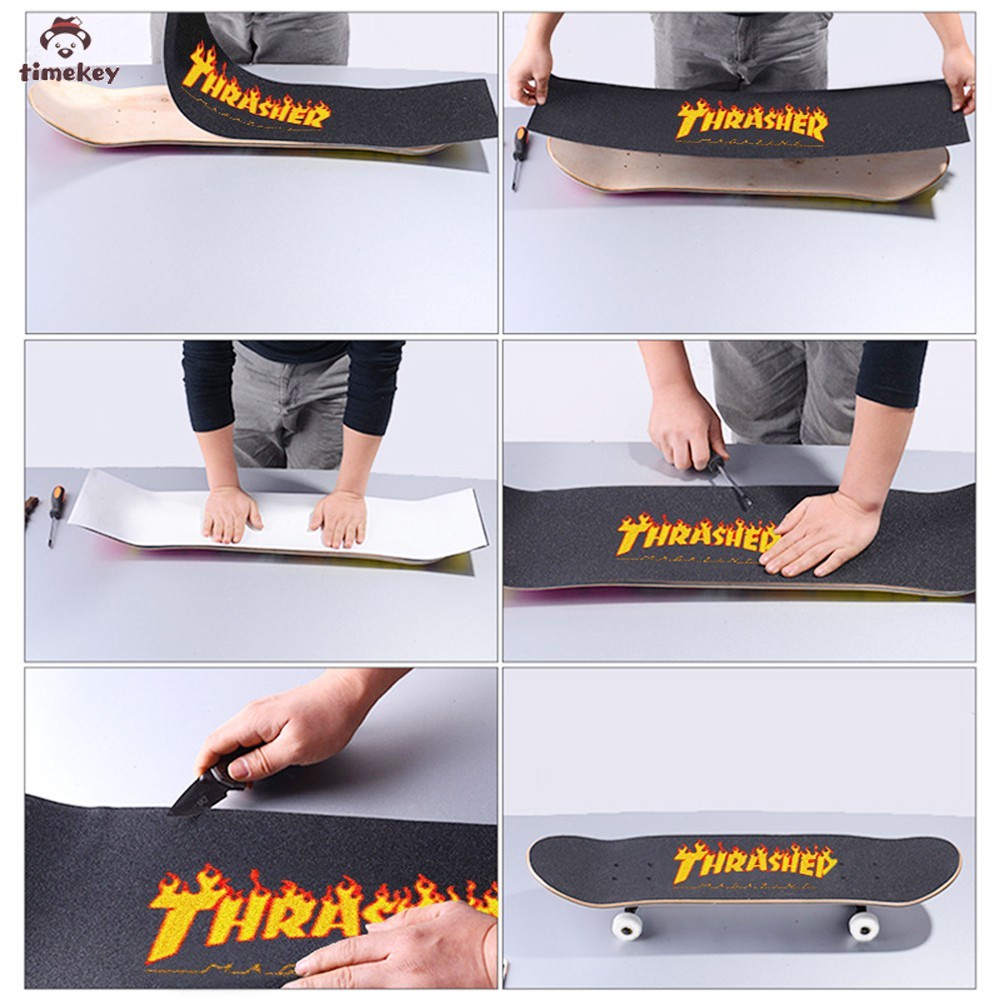 (Tk) Tape Stiker Anti Air / Slip Bebas Gelembung 82x22cm Untuk Grip Skateboard / Longboard / Skuter Diy