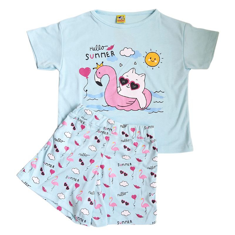 Kaos Setelan Anak Perempuan 10 Tahun / Setelan Anak Cewek Motif Kartun Kualitas Import