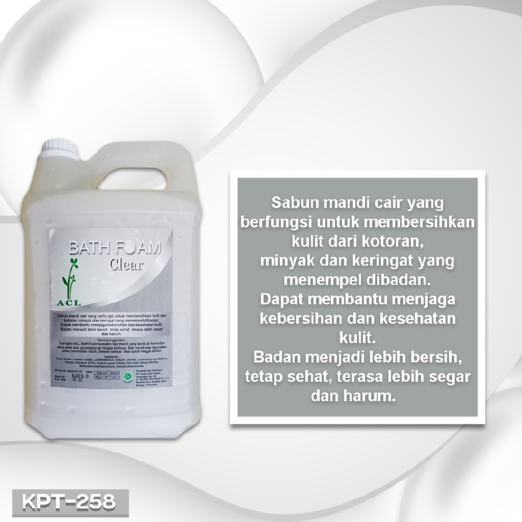 BATH FOAM CLEAR 5 KG sabun cair jerigen bathub menutrisi kulit lembut sabun