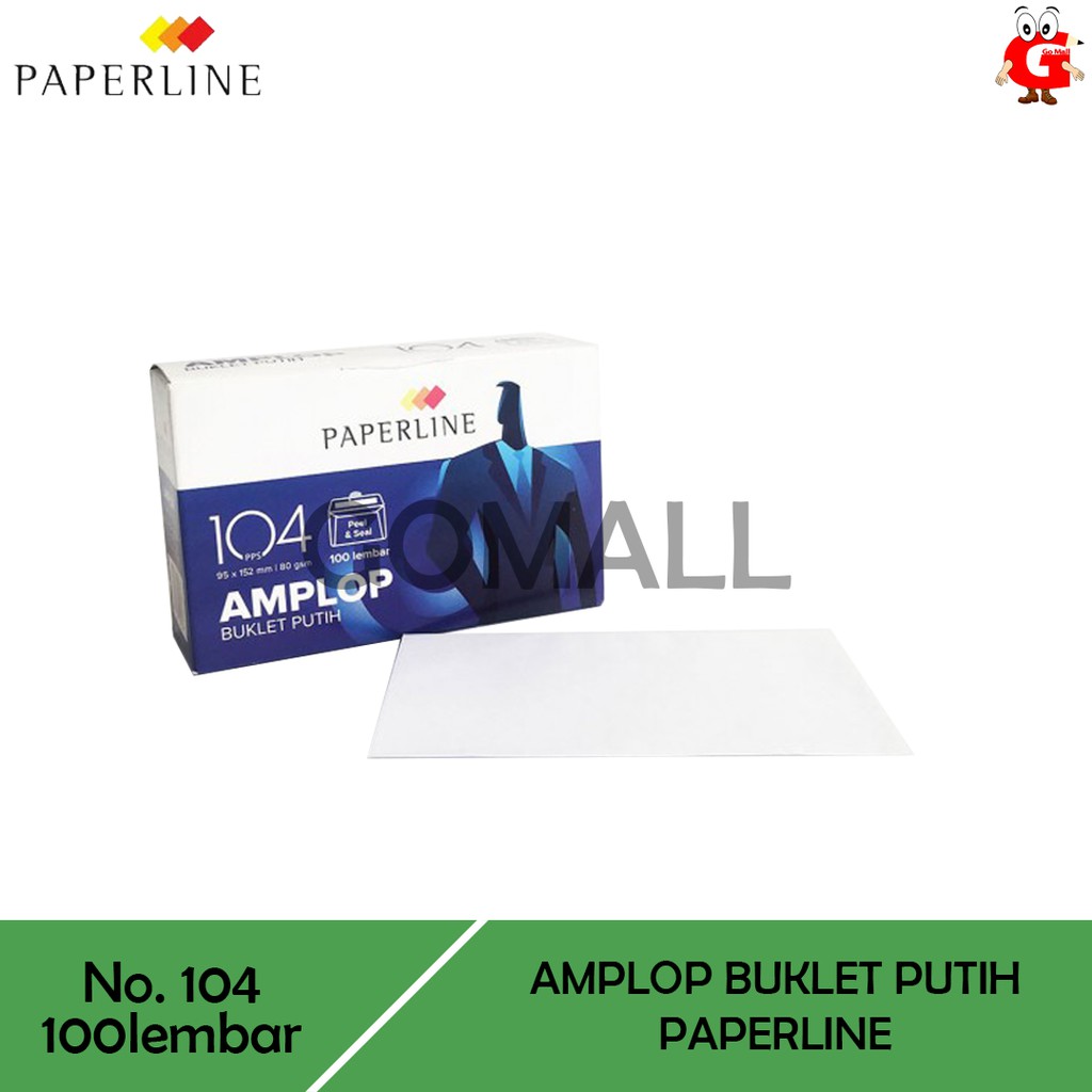 

AMPLOP PAPERLINE 104 PPS PUTIH POLOS / AMPLOP PANJANG