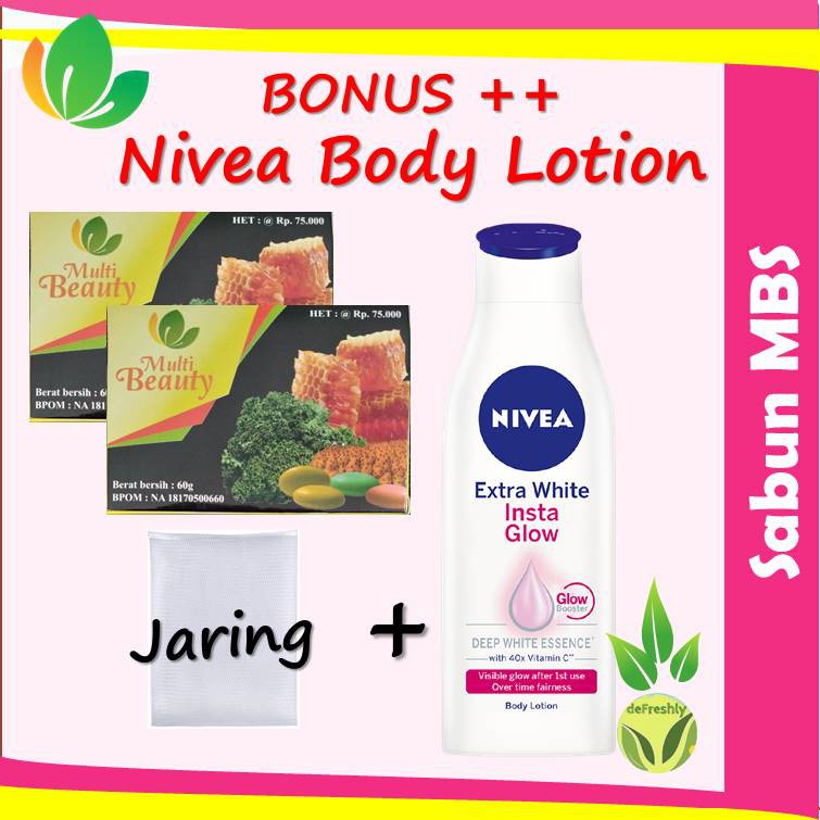 Sabun MBS Multi Beauty Soap - Bonus Nivea Body Lotion