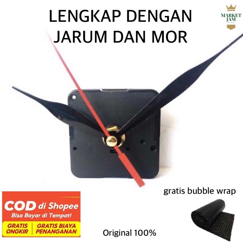 Mesin Jam Dinding Drat dan Tanpa drat Free jarum