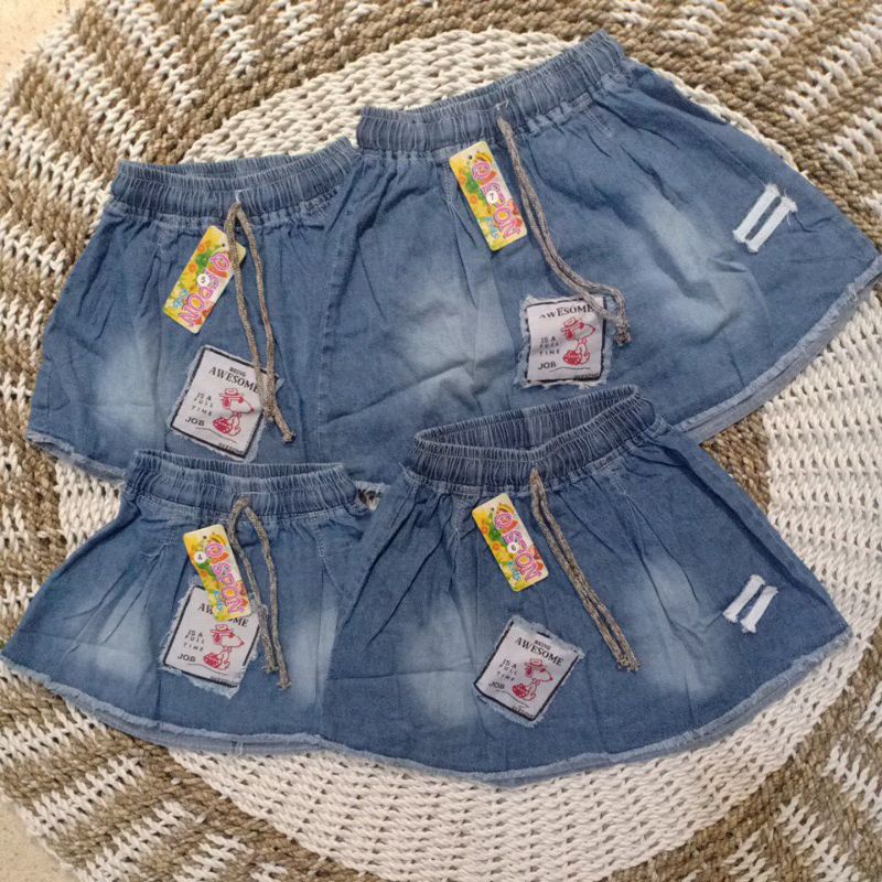 ROK JEANS ANAK MOTIF BORDIR