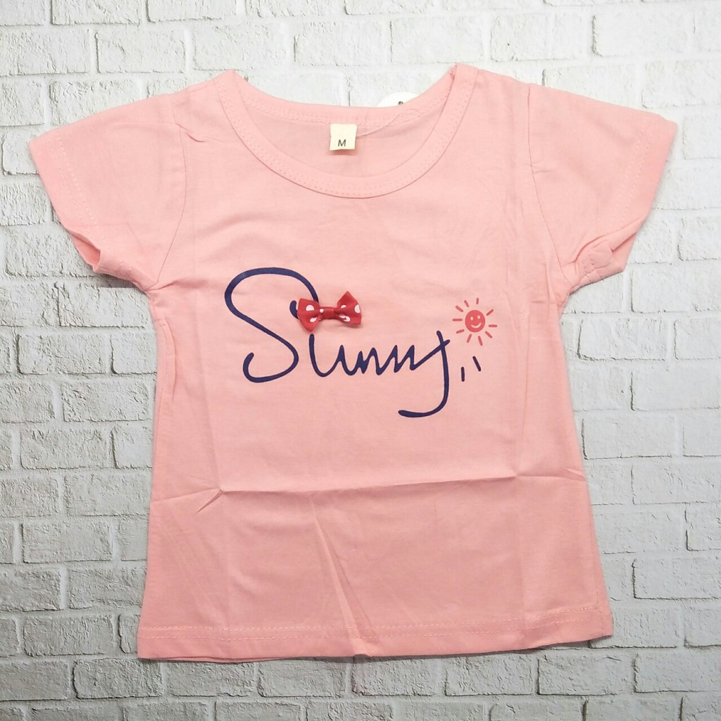 kaos / Baju anak permpuan unisex murah usia 1-5thn 100% import gambar SUNNY