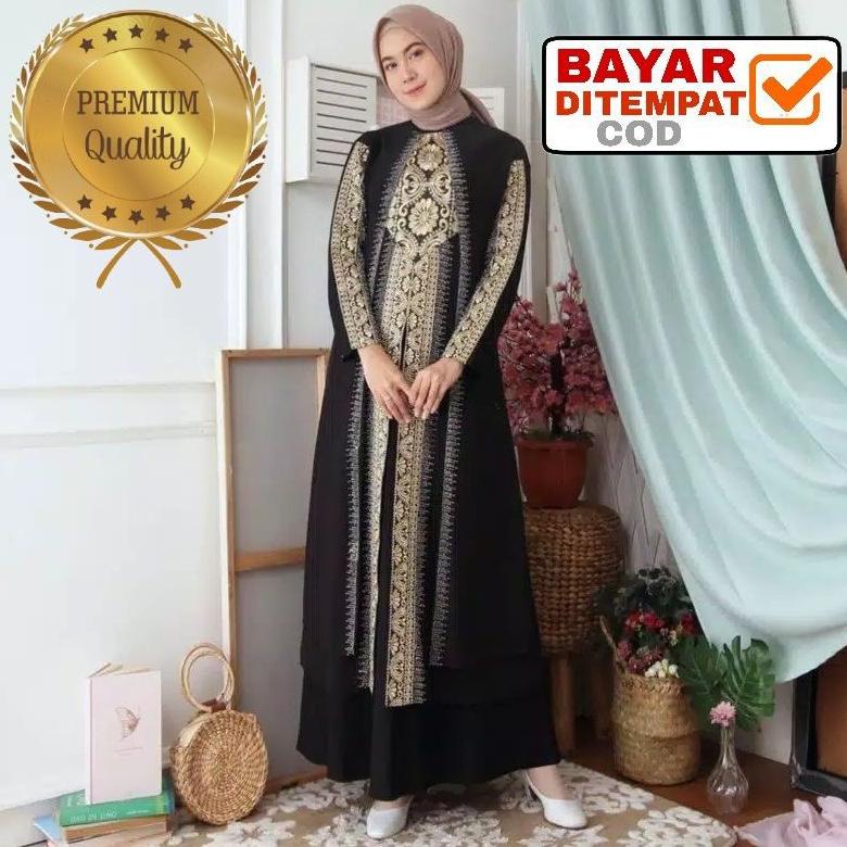 L Xl Xxl / Abaya / Gamis Turkey / Abaya Turki Hitam Rosita Murah Terbaru