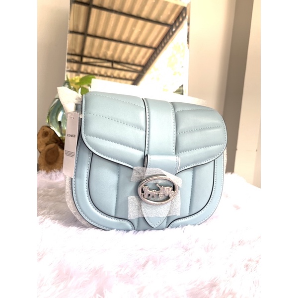 Coach Georgie Saddle Quilted Skyblue