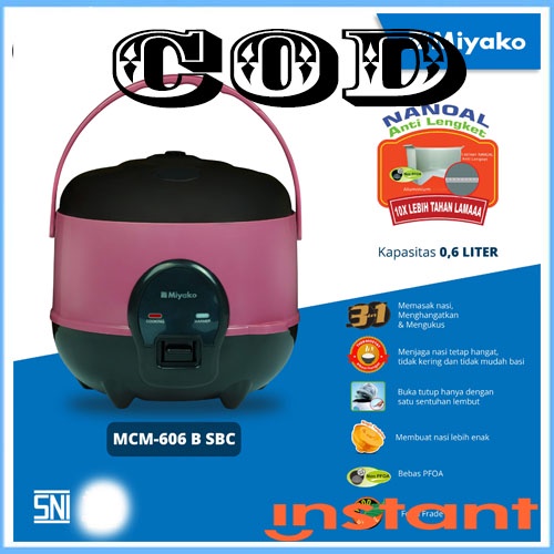 Magic Com MIYAKO MCM606B-SBC / RiceCooker Miyako 3in1 MCM 606B SBC TERBARU DAN TERMURAH