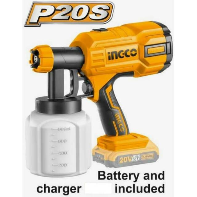 Gun Spray Cat Listrik Cordless Baterai 20volt INGCO Tipe Gun Spray Cat Listrik Cordless Baterai 20volt INGCO Tipe