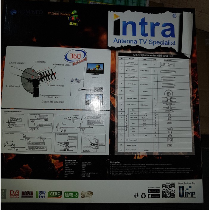 ANTENA TV DIGITAL REMOT INTRA INT 888 DGT ANTENA LUAR