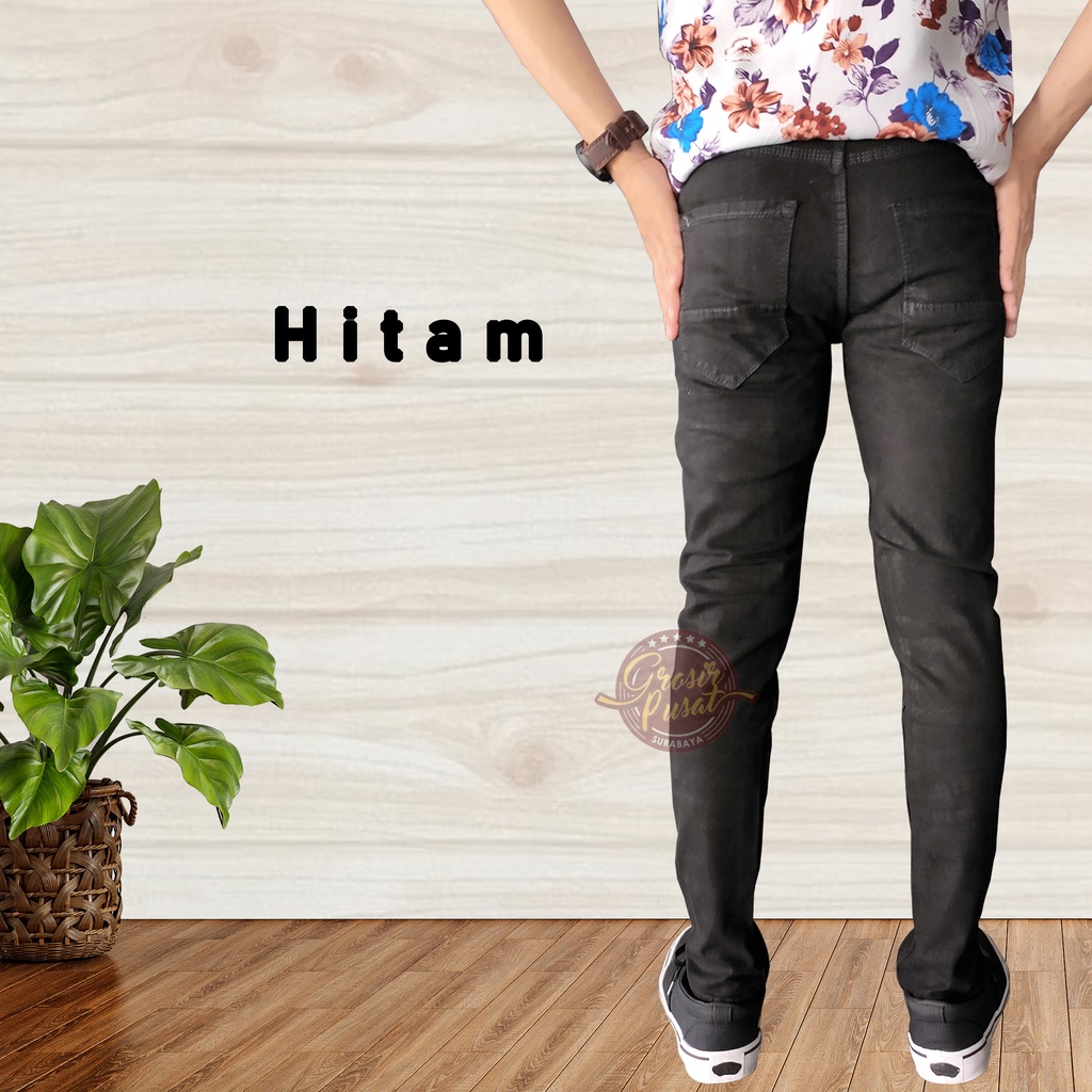 Celana Jeans Pensil Skinny Pria Braga Hitam Premium Halus 27 - 38