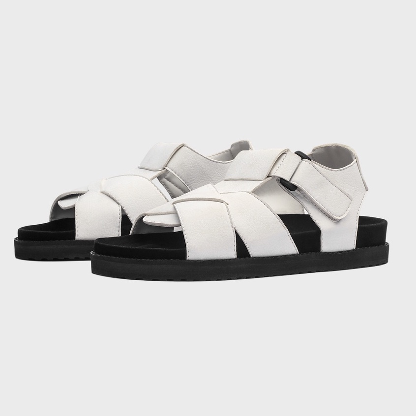 Caster White | Sendal Casual Putih Original Kasual Chunky Pria Cowok Sandal | FORIND x Giant Flames