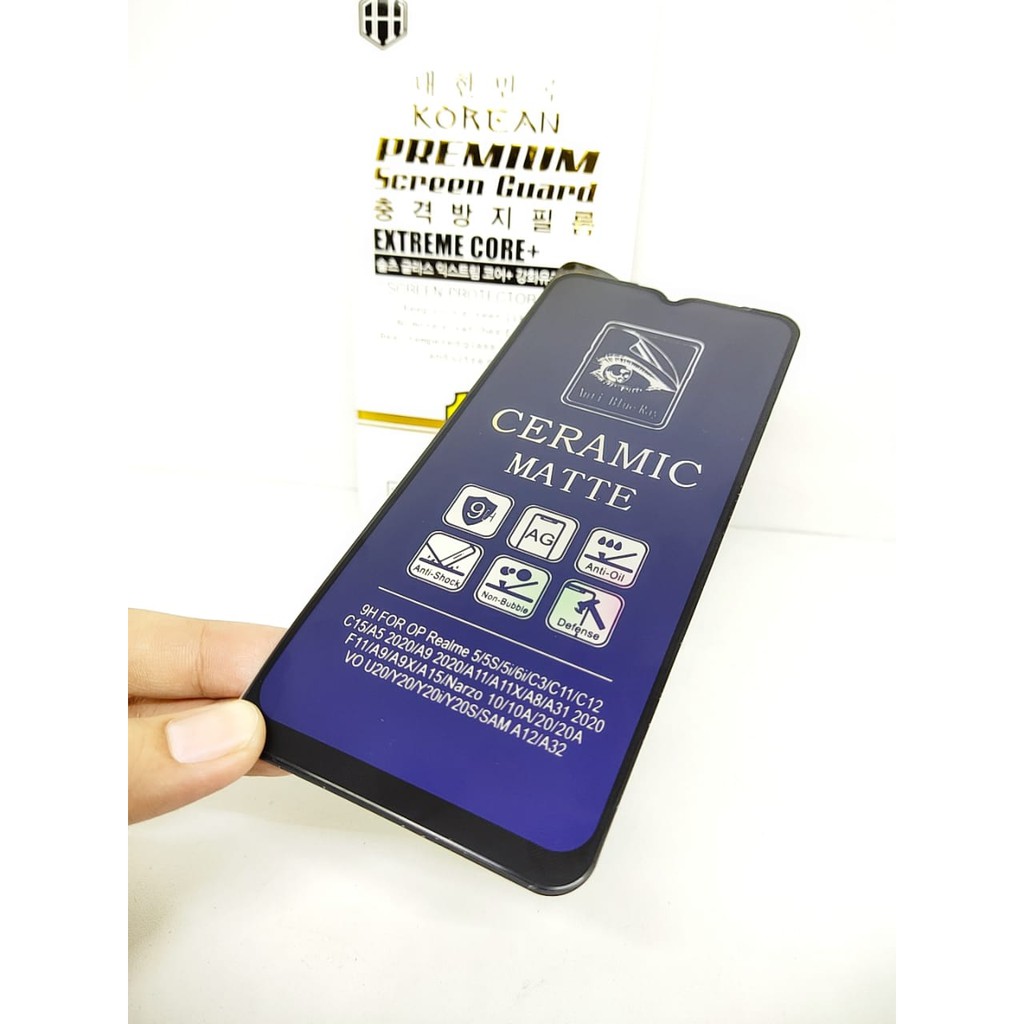 Ceramic MATTE Anti Blue Samsung A12 M12 6.5 Inchi Anti Gores Glare Full Layar No Sidik Jari