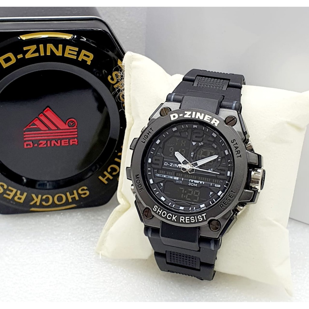 JAM TANGAN SPORT PRIA D-ZINER 8206 ANALOG DIGITAL FIBER