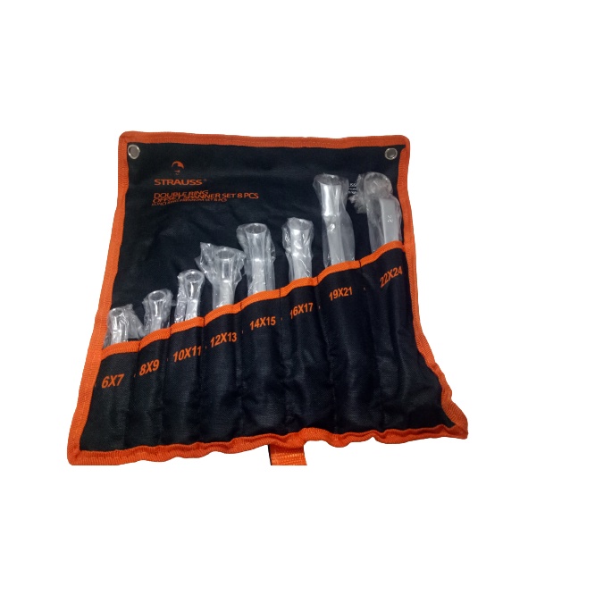 Kunci Ring Set 8Pcs 6-24 Mm Strauss/Boxes End Wrench 6 - 24 Mm Ring6 8 10 12 14 16 19 22  Strauss