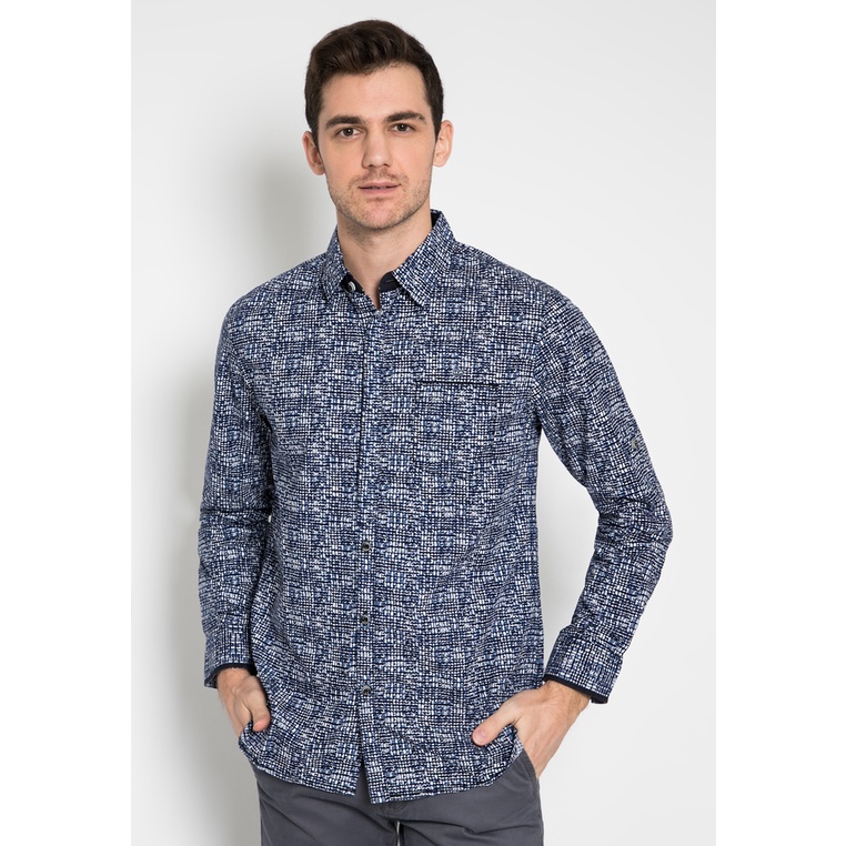 LGS - Kemeja Pria Casual - Lengan Panjang - Biru - JSH.392.S924F.732.C L/S