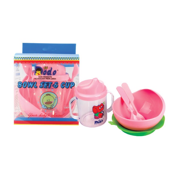 Bowl Set Cup Mangkuk bayi + Cangkir Anti tumpah Bonus Sendok Garpu Mangkok Makan Bayi BPA Free