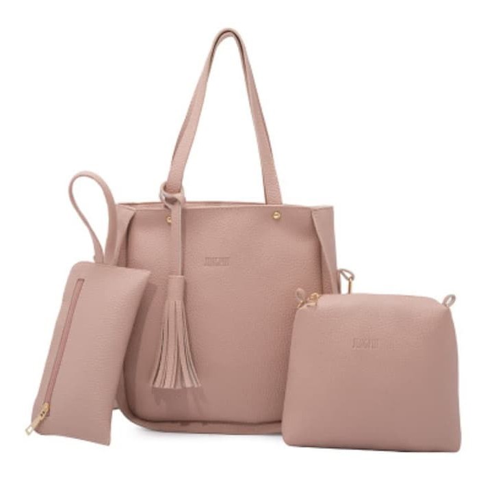 3in1 Tas Batam bag IMPOR Wanita Tassel #14 Bucket Korea Fashion Tote Kulit Selempang Slempang Cewe