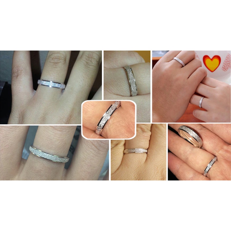 awet garansi  selamanya cincin titanium motif pasir emas untuk pria dan wanita