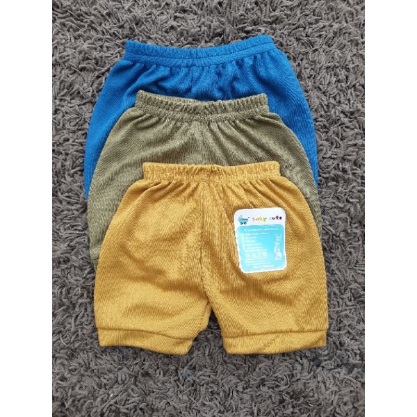 Celana pendek bayi polos 6-12bulan/jumbo per 3 pcs SNI promo 8.8