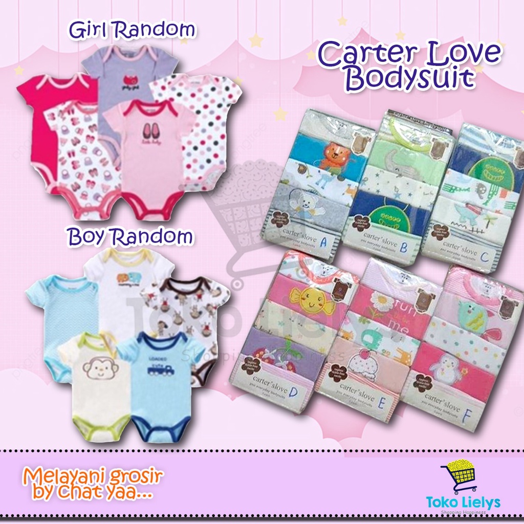 BODYSUIT PENDEK 5IN1 CarterLove Premium Jumper Bayi 1PACK isi 5PCS