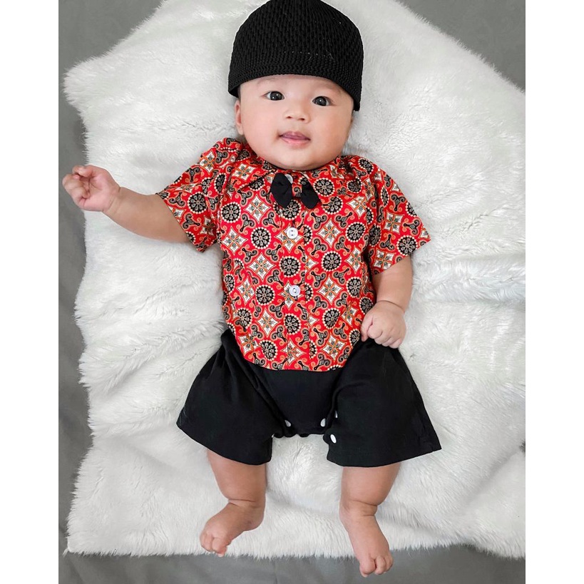 (BONUS PECI)ROMPER KOKO BATIK BAYI ROMPER BATIK ROMPER BORDIR ROMPER BAJU MUSLIM