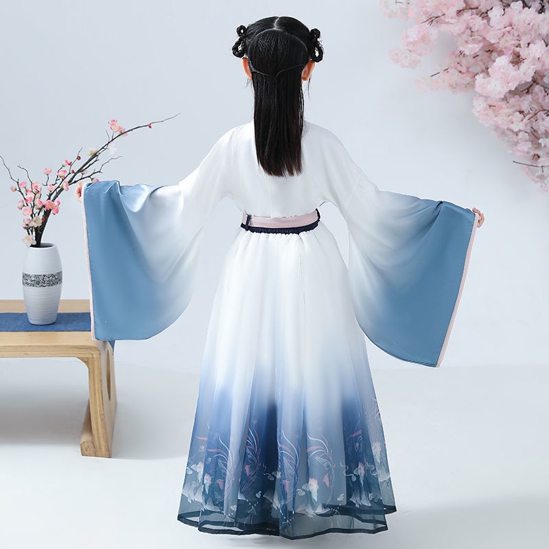 Hanfu girl children's ancient costume super fairy Ru skirt dress autumn and winter 12-year-old girl