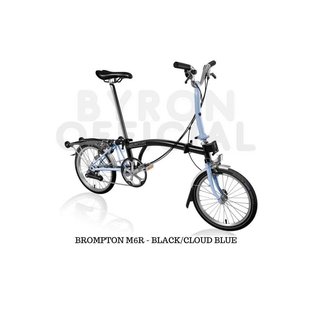 BROMPTON M6R / S6L 2021 Sepeda Lipat Garansi 5 Tahun - Black/Cloud Blue