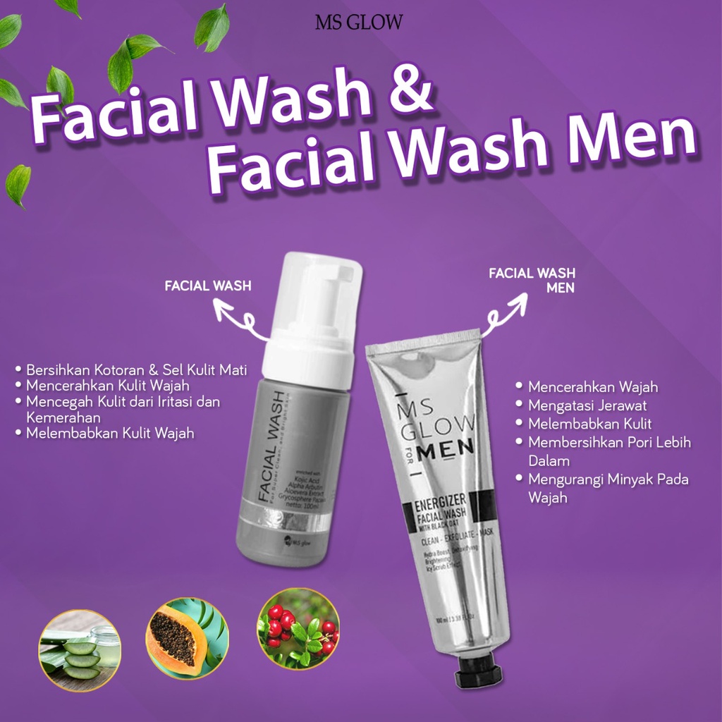 MS GLOW FACIAL WASH WANITA MS GLOW FACIAL WASH FOR MEN ORIGINAL 100% SABUN CUCI MUKA FOAM MS GLOW