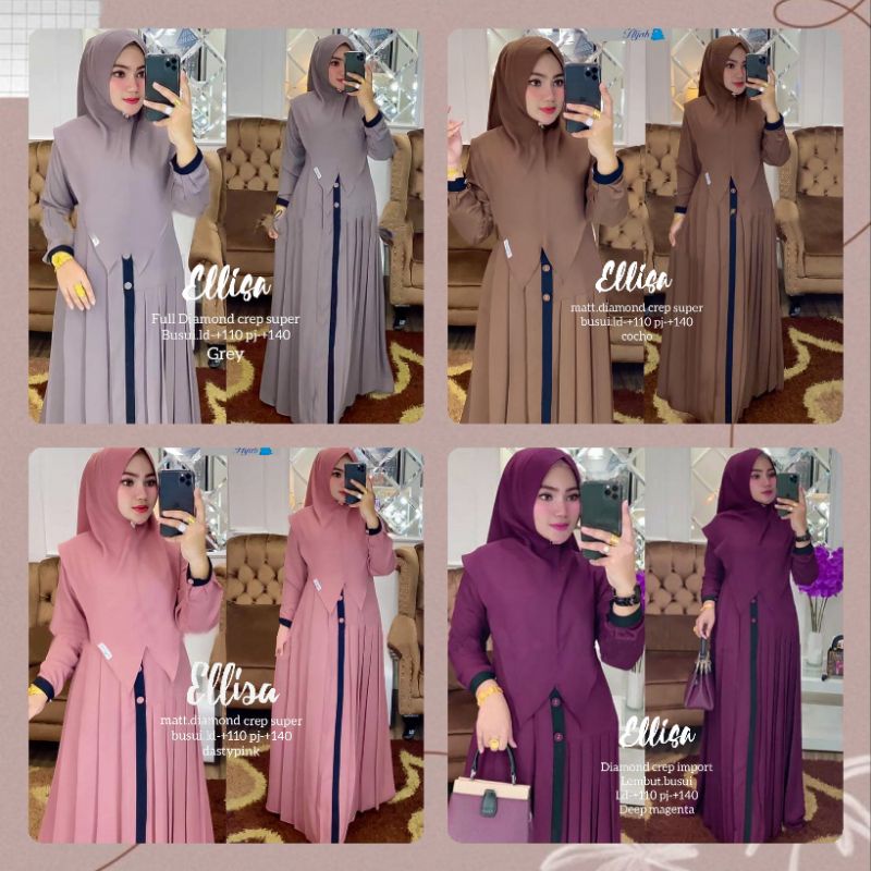 ellisa by mudra hijab/gamis syari set khimar