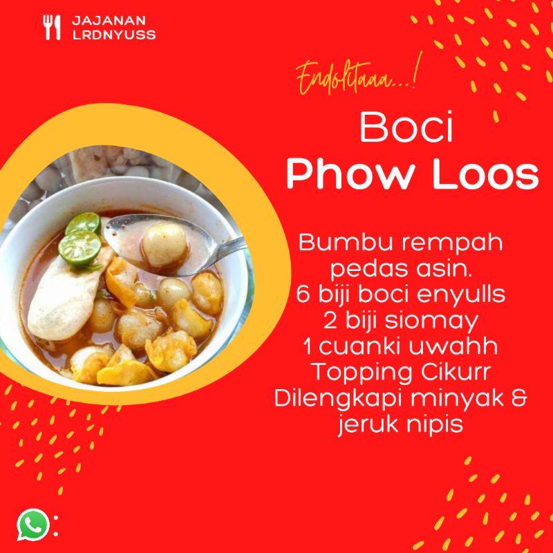 

Boci Phowloss, Baso Aci Polos, Murah, Pedas,