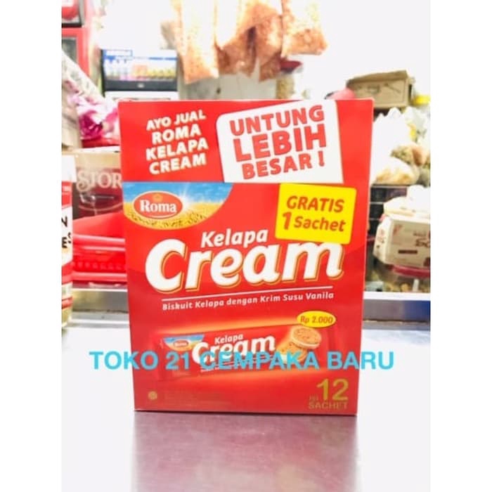 

Roma Kelapa Cream 1 BOX isi 12 PCS | Biskuit Biscuits Coconut Roma