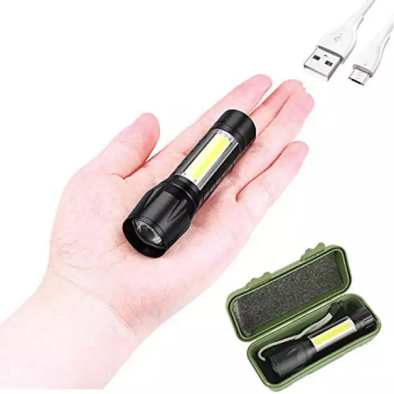 Senter Swat Mini Zoom Senter Camping LED COB Super Terang Flashlight