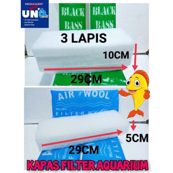 KAPAS FILTER PEMBERSIH AIR AQUARIUM TEBAL 5 DAN 10 CM