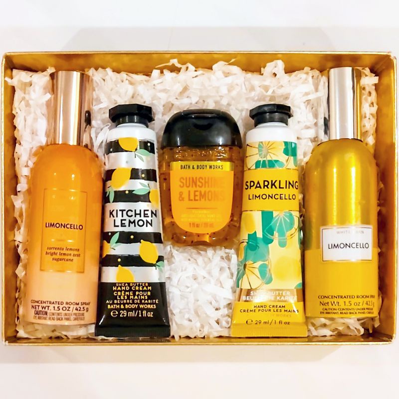 BBW SPARKLING LIMONCELLO KITCHEN LEMON SUNSHINE &amp; LEMON GIFT SET PAKET BATH &amp; BODY WORKS