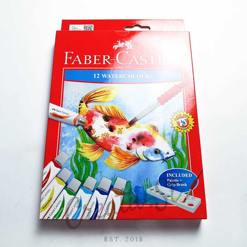 

FABER CASTELL Cat Air Water Color 12 Ml Set (Brush + Palette) Paint Cat Watercolor