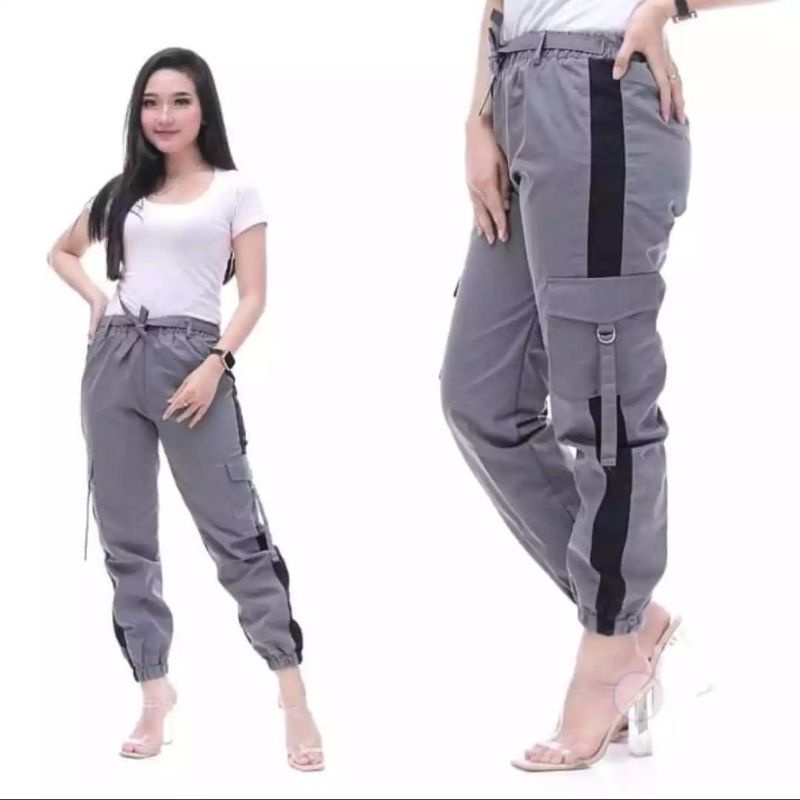 (S M L XL XXL) Celana jogger wanita cargo pants Celana Baggypant