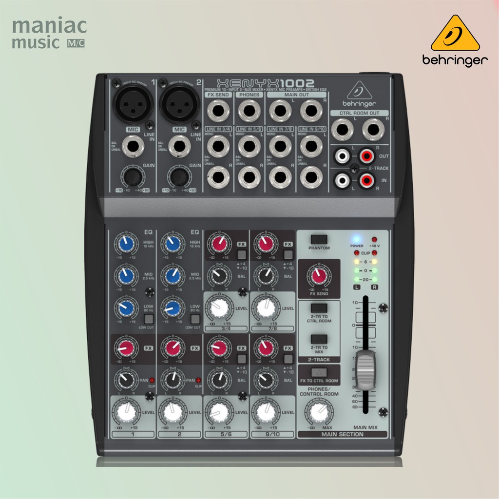 Behringer 1002 - Mixer Kecil Premium. 10 In. Preamp. Eq. 6 Channel. 2 Bus