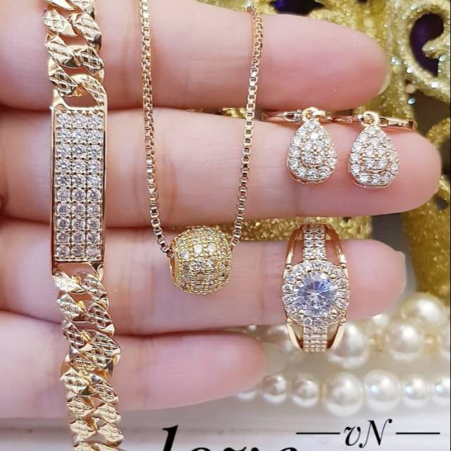 Xuping set perhiasan lapis emas 24k 1721k