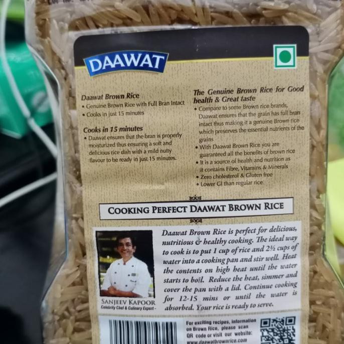 

daawat basmati brown rice beras/ Beras merah 1kg