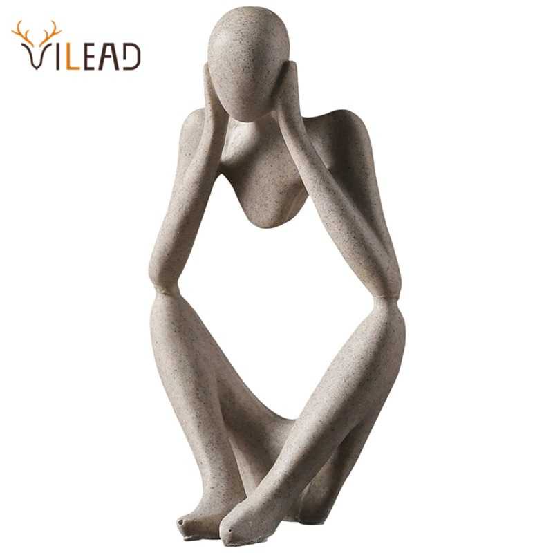 GIJ - VILEAD Pajangan Dekorasi Nordic Abstract Thinker Statue Resin