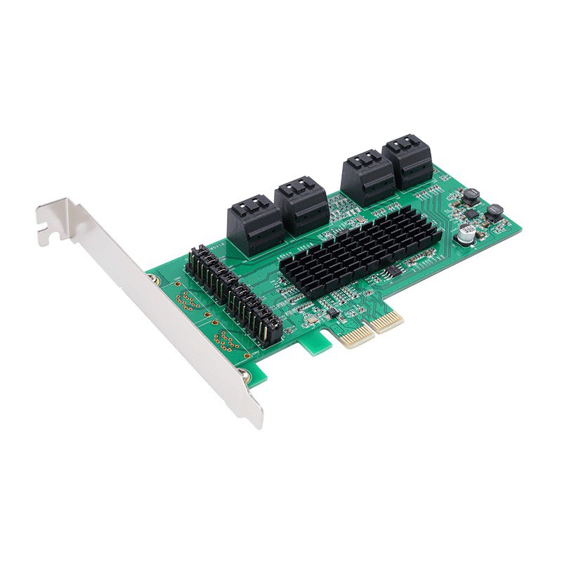 Pci-e card x1 sata 3.0 8 port 6Gbps adapter 88SE9215 - Pci express expansion sata3 III 7 pin 8 slot