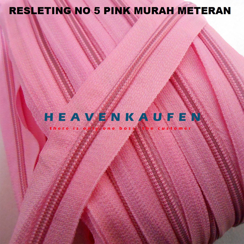 Resleting Zipper Pink No 5 Meteran Murah