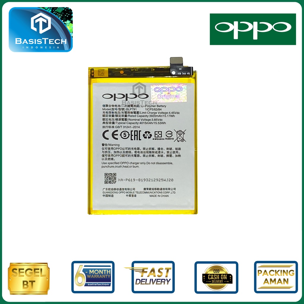 BATERAI OPPO RENO 4 CPH2113 - BLP791 - ORI99