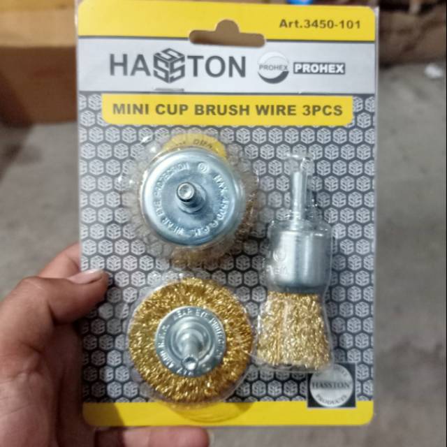 Sikat kawat 3 pcs haston prohex sikat bor sikat pembersih