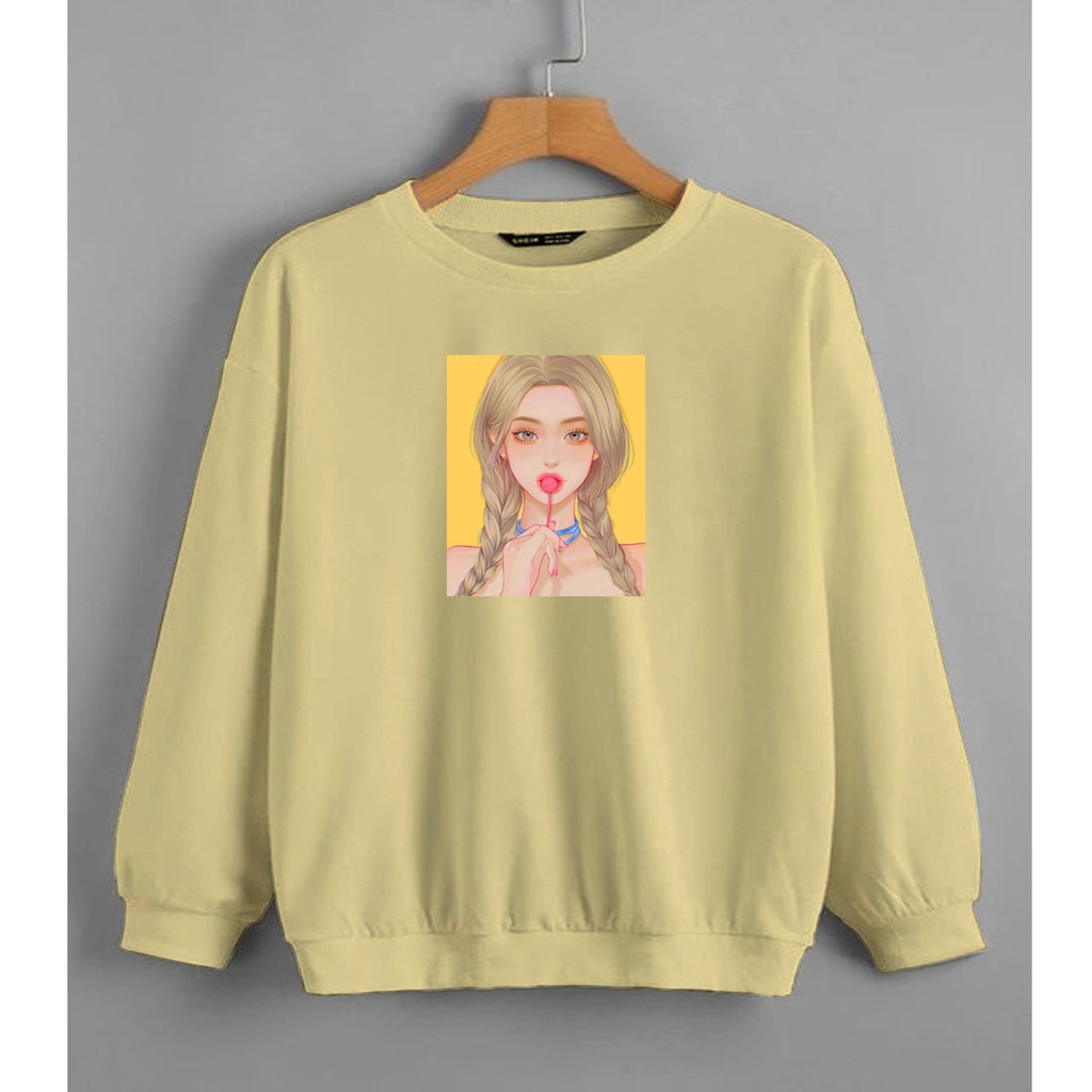 CALVIERO SHOP - BAJU SWEATER WANITA ATASAN GIRL LOLIPOP SWEATER DEWASA BRAND ANIME SWEATER HODDIE FASHION CITAYEM SCBD FASHION WEEK FASHION VIRAL TIKTOK