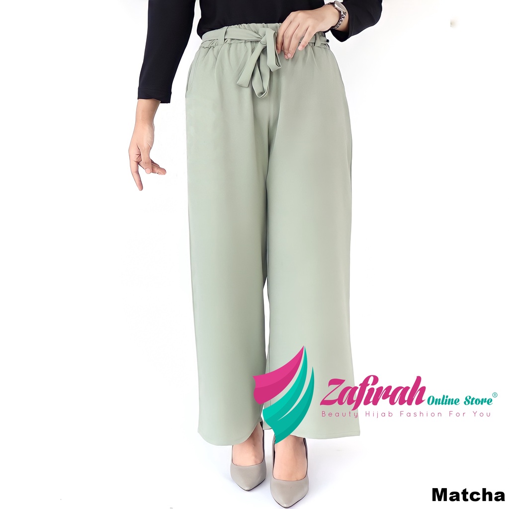 Celana Wanita Kulot Panjang Bahan Moscrepe Pinggang Karet-4
