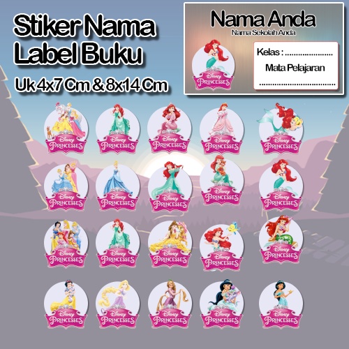

Stiker Princes Princess Putri duyung cantik animasi kartun karater anime Karakter Lucu Custom Lebel Nama cromo murah 20 Varian berbeda Sticker Pelajaran Mapel buku anak sekolah No 3